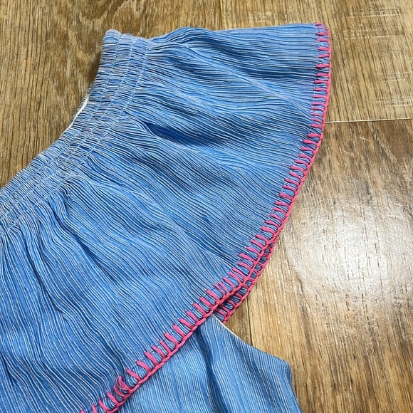 Lilly Pulitzer Emmaline One Shoulder Mini Dress XS Blue Pink Lined EUC - Picture 7 of 13